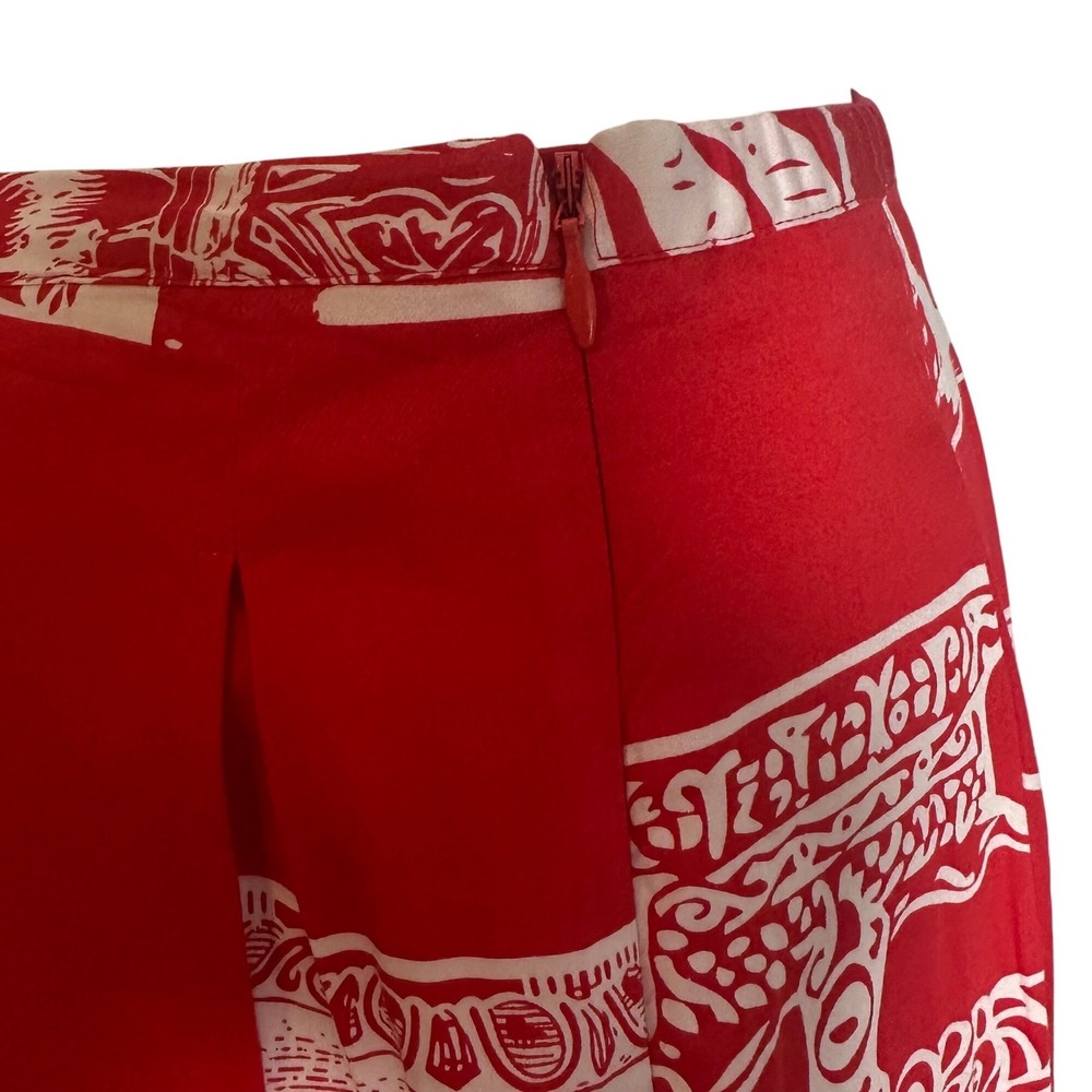 Soft Surroundings Red White Greek Pottery Urn Maxi Skirt Pockets Womens Small - Picture 6 of 10